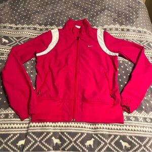 Nike Women's Fuchsia Bomber Jacket with White Accents
